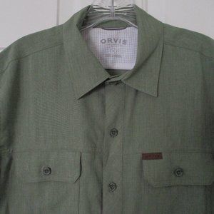 Orvis Mens S/S Green Travelers Lightweight Quick Dry Active Shirt NWOT - Medium